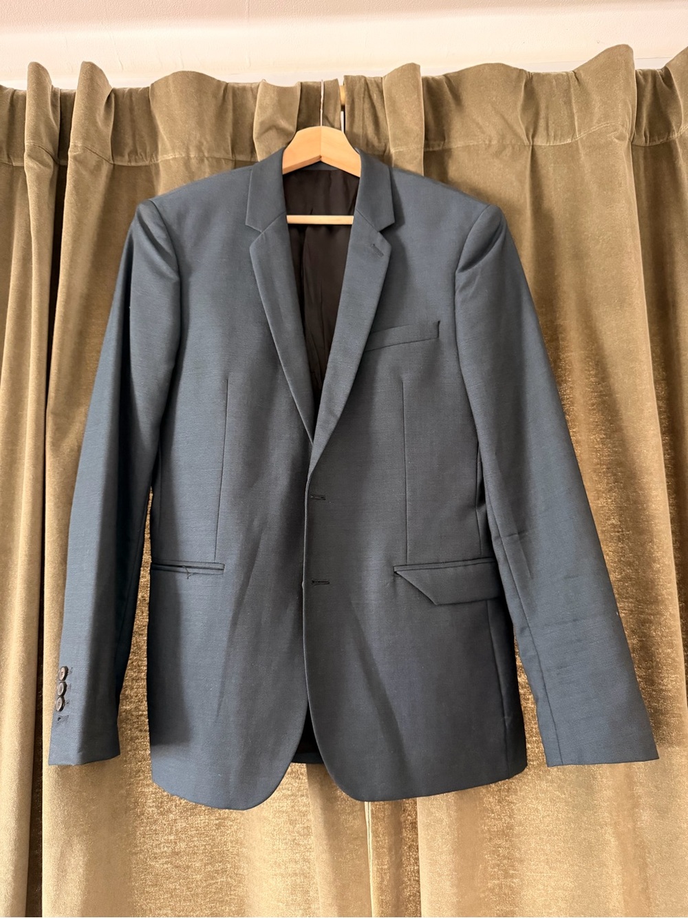 Sandro Men's Navy Blue Two-Button Blazer